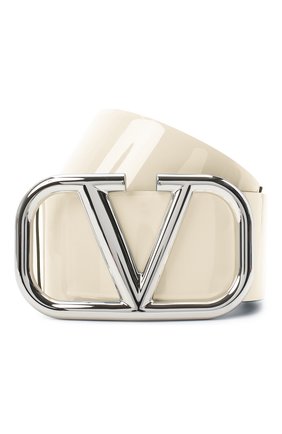 Женский кожаный ремень VALENTINO белого цвета по цене 59950 руб., арт. UW2T0S10/CJG | Фото 1 Женский кожаный ремень VALENTINO белого цвета, арт. UW2T0S10/CJG | Фото 1 (Материал: Кожа)