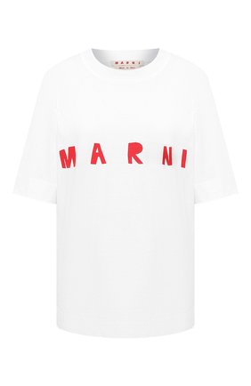 Женская хлопковая футболка MARNI белого цвета по цене 24050 руб., арт. THJET49EPD/SCQ87 | Фото 1 Женская хлопковая футболка MARNI белого цвета, арт. THJET49EPD/SCQ87 | Фото 1