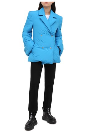 Женская пуховая куртка KHRISJOY бирюзового цвета, арт. BFPW026/NY | Фото 2 (Кросс-КТ: Куртка, Пуховик; Рукава: Длинные; Женское Кросс-КТ: Пуховик-куртка; Материал внешний: Синтетический материал; Материал подклада: Синтетический материал; Длина (верхняя одежда): Короткие; Материал утеплителя: Пух и перо)