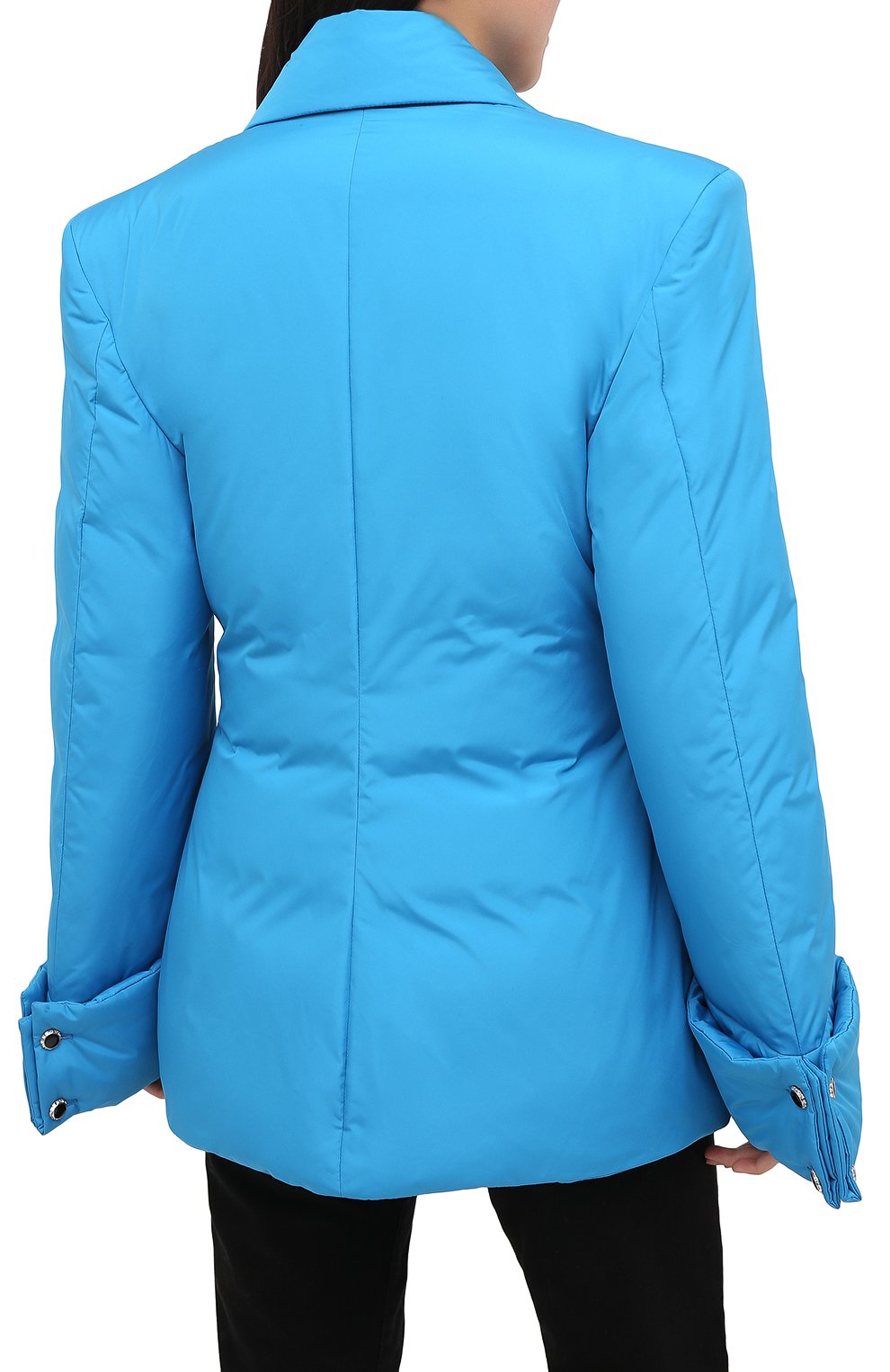 Женская пуховая куртка KHRISJOY бирюзового цвета, арт. BFPW026/NY | Фото 5 (Кросс-КТ: Куртка, Пуховик; Рукава: Длинные; Женское Кросс-КТ: Пуховик-куртка; Материал внешний: Синтетический материал; Материал подклада: Синтетический материал; Длина (верхняя одежда): Короткие; Материал утеплителя: Пух и перо)
