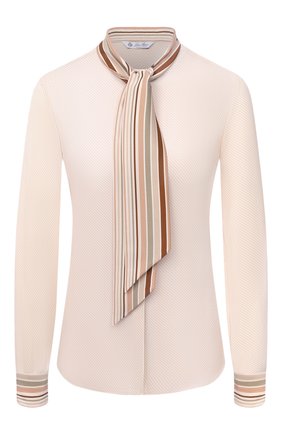 Женская шелковая блузка LORO PIANA светло-бежевого цвета по цене 163000 руб., арт. FAL3454 | Фото 1