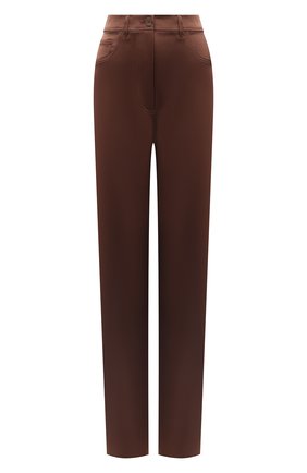 Женские брюки NANUSHKA коричневого цвета по цене 36800 руб., арт. DREW_BR0WN_SLIP SATIN | Фото 1 Женские брюки NANUSHKA коричневого цвета, арт. DREW_BR0WN_SLIP SATIN | Фото 1