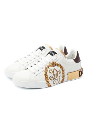 Мужские кожаные кеды portofino DOLCE & GABBANA белого цвета по цене 89700 руб., арт. CS1760/B5767 | Фото 1 Мужские кожаные кеды portofino DOLCE & GABBANA белого цвета, арт. CS1760/B5767 | Фото 1 (Материал внутренний: Натуральная кожа; Материал внешний: Кожа; Материал утеплителя: Без утеплителя; Длина стельки: 29,3, 27,2, 26,7, 27,3, 28, 28,2, 27,5, 28,5, 25,4, 26, 26,5, 28,8, 24,5, 24,7, 25,3, 25,5, 26,1, 26,3, 26,9, 27,1, 27,7, 27,9, 28,7, 30,1; Стили: Классический; ширина носка стельки: 8,9, 9, 9,2, 9,3, 9,4, 9,5, 9,6; толщина подошвы: 3,4, 3,5)