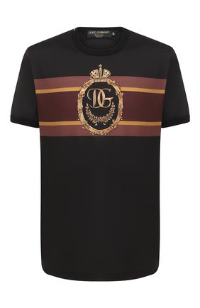 Мужская хлопковая футболка DOLCE & GABBANA черного цвета по цене 45000 руб., арт. I8445M/HI7FF | Фото 1 Мужская хлопковая футболка DOLCE & GABBANA черного цвета, арт. I8445M/HI7FF | Фото 1