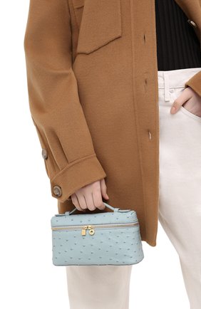 Женский клатч extra pocket l19 LORO PIANA голубого цвета по цене 208000 руб., арт. FAL3240 | Фото 2 Женский клатч extra pocket l19 LORO PIANA голубого цвета, арт. FAL3240 | Фото 2