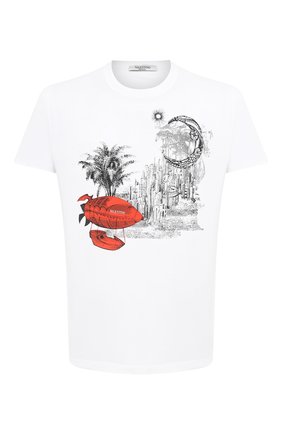 Мужская хлопковая футболка VALENTINO белого цвета по цене 33850 руб., арт. UV3MG07M6HU | Фото 1 Мужская хлопковая футболка VALENTINO белого цвета, арт. UV3MG07M6HU | Фото 1