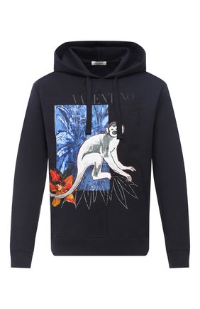 Мужской хлопковое худи VALENTINO синего цвета по цене 85750 руб., арт. UV3MF14E6JL | Фото 1 Мужской хлопковое худи VALENTINO синего цвета, арт. UV3MF14E6JL | Фото 1