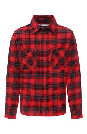 Мужская хлопковая рубашка OFF-WHITE красного цвета по цене 43300 руб., арт. 0MGA133E20FAB0012510 | Фото 1 Мужская хлопковая рубашка OFF-WHITE красного цвета, арт. 0MGA133E20FAB0012510 | Фото 1
