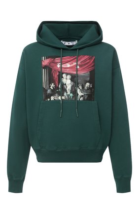Мужской хлопковое худи OFF-WHITE зеленого цвета по цене 43100 руб., арт. 0MBB037E20FLE0035710 | Фото 1 Мужской хлопковое худи OFF-WHITE зеленого цвета, арт. 0MBB037E20FLE0035710 | Фото 1