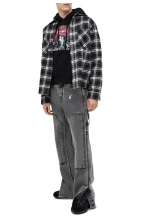 Мужской хлопковое худи OFF-WHITE черного цвета по цене 45100 руб., арт. 0MBB037E20FLE0031010 | Фото 2 Мужской хлопковое худи OFF-WHITE черного цвета, арт. 0MBB037E20FLE0031010 | Фото 2