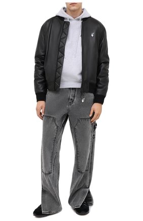 Мужской хлопковое худи OFF-WHITE серого цвета по цене 45900 руб., арт. 0MBB034E20FLE0080818 | Фото 2 Мужской хлопковое худи OFF-WHITE серого цвета, арт. 0MBB034E20FLE0080818 | Фото 2