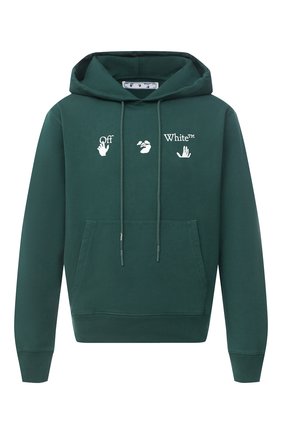 Мужской хлопковое худи OFF-WHITE зеленого цвета по цене 37600 руб., арт. 0MBB034E20FLE0025701 | Фото 1 Мужской хлопковое худи OFF-WHITE зеленого цвета, арт. 0MBB034E20FLE0025701 | Фото 1
