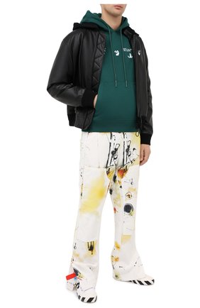 Мужской хлопковое худи OFF-WHITE зеленого цвета по цене 37600 руб., арт. 0MBB034E20FLE0025701 | Фото 2 Мужской хлопковое худи OFF-WHITE зеленого цвета, арт. 0MBB034E20FLE0025701 | Фото 2