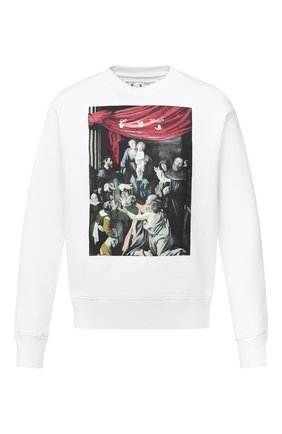 Мужской хлопковый свитшот OFF-WHITE белого цвета по цене 39950 руб., арт. 0MBA025E20FLE0040110 | Фото 1 Мужской хлопковый свитшот OFF-WHITE белого цвета, арт. 0MBA025E20FLE0040110 | Фото 1