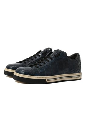 Мужские кеды из кожи крокодила DOLCE & GABBANA темно-синего цвета по цене 187000 руб., арт. CS1583/A2Q18/CNIL | Фото 1 Мужские кеды из кожи крокодила DOLCE & GABBANA темно-синего цвета, арт. CS1583/A2Q18/CNIL | Фото 1