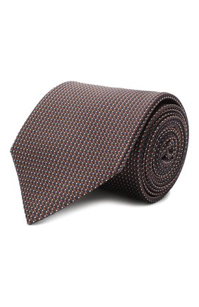 Мужской шелковый галстук BRIONI коричневого цвета, арт. 062I00/0943T | Фото 1 (Принт: С принтом; Материал: Текстиль, Шелк; Региональные ограничения белый список (Axapta Mercury): RU)