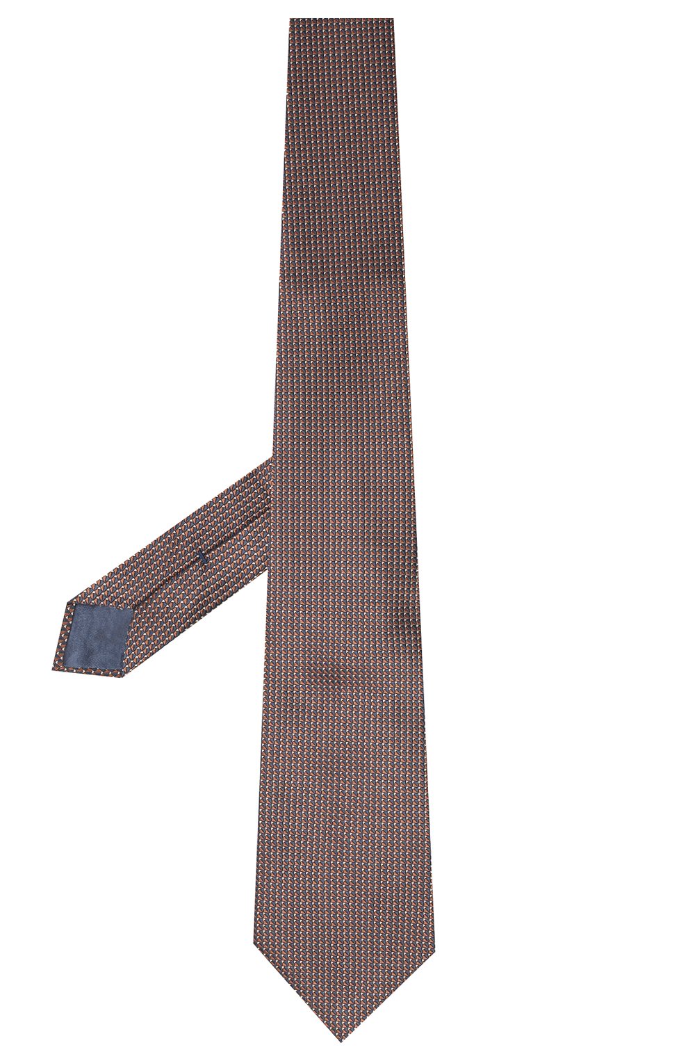 Мужской шелковый галстук BRIONI коричневого цвета, арт. 062I00/0943T | Фото 2 (Принт: С принтом; Материал: Текстиль, Шелк; Региональные ограничения белый список (Axapta Mercury): RU)