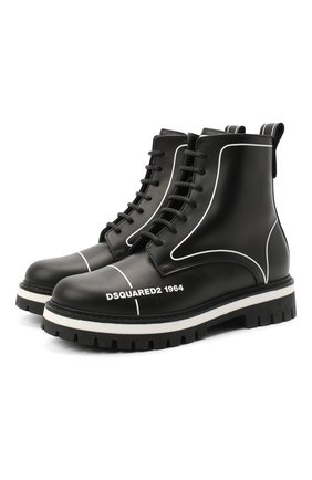 Детские кожаные ботинки DSQUARED2 черного цвета по цене 26050 руб., арт. 65196/RUNNER/36-41 | Фото 1 Детские кожаные ботинки DSQUARED2 черного цвета, арт. 65196/RUNNER/36-41 | Фото 1