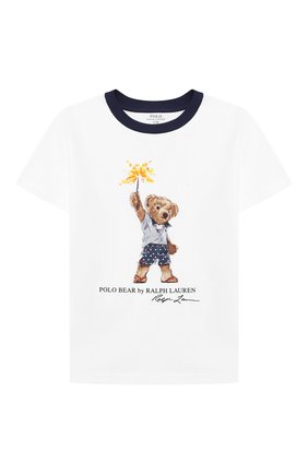 Детская хлопковая футболка POLO RALPH LAUREN белого цвета по цене 3620 руб., арт. 323785958 | Фото 1 Детская хлопковая футболка POLO RALPH LAUREN белого цвета, арт. 323785958 | Фото 1