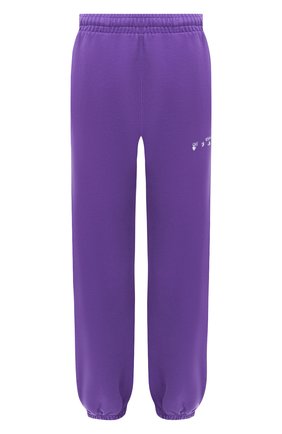 Женские хлопковые джоггеры OFF-WHITE фиолетового цвета по цене 28800 руб., арт. 0WCH006E20FLE0013501 | Фото 1 Женские хлопковые джоггеры OFF-WHITE фиолетового цвета, арт. 0WCH006E20FLE0013501 | Фото 1