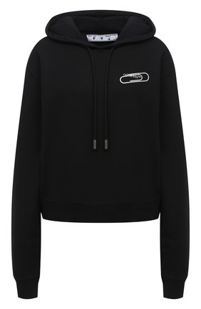 Женский хлопковое худи OFF-WHITE черного цвета по цене 43700 руб., арт. 0WBB016E20FLE0011001 | Фото 1 Женский хлопковое худи OFF-WHITE черного цвета, арт. 0WBB016E20FLE0011001 | Фото 1