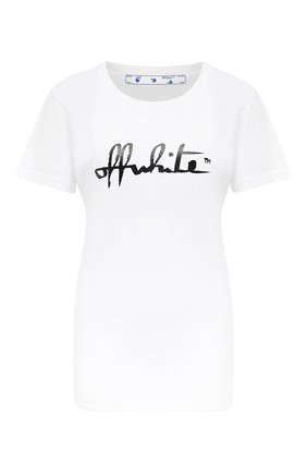 Женская хлопковая футболка OFF-WHITE белого цвета по цене 23500 руб., арт. 0WAA049E20JER0070110 | Фото 1 Женская хлопковая футболка OFF-WHITE белого цвета, арт. 0WAA049E20JER0070110 | Фото 1