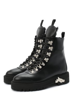 Женские кожаные ботинки OFF-WHITE черно-белого цвета по цене 69600 руб., арт. 0WIA045E20LEA0011001 | Фото 1 Женские кожаные ботинки OFF-WHITE черно-белого цвета, арт. 0WIA045E20LEA0011001 | Фото 1