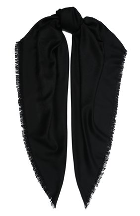 Женская шаль из смеси шелка и шерсти SAINT LAURENT черного цвета по цене 48150 руб., арт. 583612/3Y600 | Фото 1 Женская шаль из смеси шелка и шерсти SAINT LAURENT черного цвета, арт. 583612/3Y600 | Фото 1