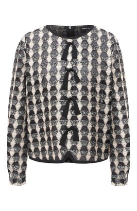 Женская блузка GIORGIO ARMANI черно-белого цвета по цене 185500 руб., арт. 0WHCCZ13/TZ629 | Фото 1 Женская блузка GIORGIO ARMANI черно-белого цвета, арт. 0WHCCZ13/TZ629 | Фото 1