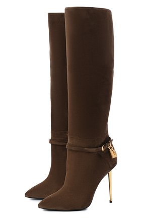 Женские замшевые сапоги TOM FORD хаки цвета по цене 140000 руб., арт. W2529T-LCL071 | Фото 1 Женские замшевые сапоги TOM FORD хаки цвета, арт. W2529T-LCL071 | Фото 1