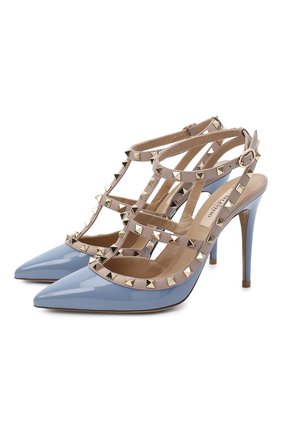 Женская кожаные туфли valentino garavani rockstud VALENTINO голубого цвета по цене 63450 руб., арт. UW2S0393/VNW | Фото 1 Женская кожаные туфли valentino garavani rockstud VALENTINO голубого цвета, арт. UW2S0393/VNW | Фото 1