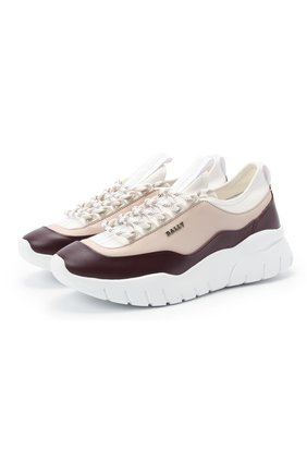 Женские кожаные кроссовки bikki BALLY бордового цвета по цене 28500 руб., арт. BIKKI-W/103 | Фото 1 Женские кожаные кроссовки bikki BALLY бордового цвета, арт. BIKKI-W/103 | Фото 1