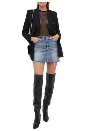 Женская джинсовая юбка SAINT LAURENT синего цвета по цене 47650 руб., арт. 633048/Y996K | Фото 2 Женская джинсовая юбка SAINT LAURENT синего цвета, арт. 633048/Y996K | Фото 2