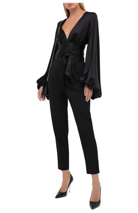 Женские шерстяные брюки SAINT LAURENT черного цвета по цене 76700 руб., арт. 631970/Y512W | Фото 2 Женские шерстяные брюки SAINT LAURENT черного цвета, арт. 631970/Y512W | Фото 2