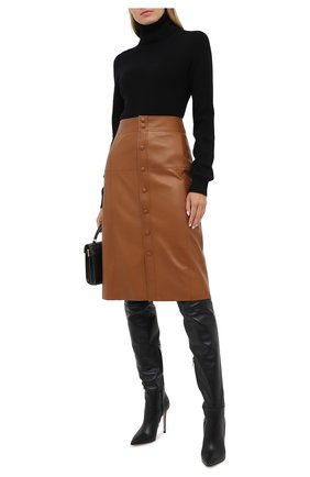 Женская кожаная юбка SAINT LAURENT коричневого цвета по цене 289500 руб., арт. 624536/Y50A2 | Фото 2 Женская кожаная юбка SAINT LAURENT коричневого цвета, арт. 624536/Y50A2 | Фото 2