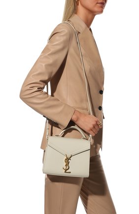 Женская кожаная сумка cassandra mini SAINT LAURENT белого цвета по цене 149000 руб., арт. 623930/B0W0W | Фото 2 Женская кожаная сумка cassandra mini SAINT LAURENT белого цвета, арт. 623930/B0W0W | Фото 2
