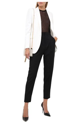 Женская майка из льна и шелка SAINT LAURENT черного цвета по цене 53500 руб., арт. 620295/YA2HK | Фото 2 Женская майка из льна и шелка SAINT LAURENT черного цвета, арт. 620295/YA2HK | Фото 2