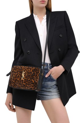 Женская кожаная сумка lou medium SAINT LAURENT леопардового цвета по цене 99500 руб., арт. 612542/1Q12M | Фото 2 Женская кожаная сумка lou medium SAINT LAURENT леопардового цвета, арт. 612542/1Q12M | Фото 2