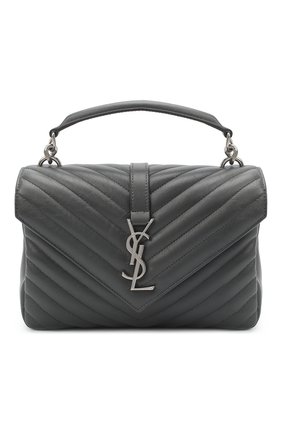 Женская кожаная сумка college medium SAINT LAURENT темно-серого цвета по цене 163000 руб., арт. 600279/1UQ06 | Фото 1 Женская кожаная сумка college medium SAINT LAURENT темно-серого цвета, арт. 600279/1UQ06 | Фото 1