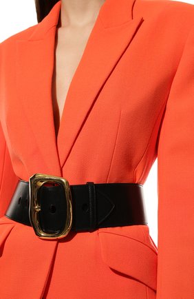 Женский кожаный ремень ALEXANDER MCQUEEN черного цвета, арт. 632125/1BR0M | Фото 2 (Материал: Натуральная кожа)