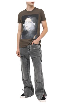 Мужская хлопковая футболка DIEGO VENTURINO хаки цвета по цене 8640 руб., арт. FW20-DV TS DFQ | Фото 2 Мужская хлопковая футболка DIEGO VENTURINO хаки цвета, арт. FW20-DV TS DFQ | Фото 2
