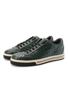 Мужские кеды из кожи крокодила DOLCE & GABBANA зеленого цвета по цене 187000 руб., арт. CS1583/A2Q18/CNIL | Фото 1 Мужские кеды из кожи крокодила DOLCE & GABBANA зеленого цвета, арт. CS1583/A2Q18/CNIL | Фото 1