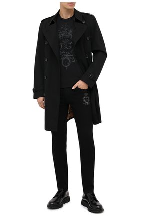 Мужской джемпер из шерсти и шелка DOLCE & GABBANA черного цвета по цене 96100 руб., арт. GXA63Z/JAM3F | Фото 2 Мужской джемпер из шерсти и шелка DOLCE & GABBANA черного цвета, арт. GXA63Z/JAM3F | Фото 2