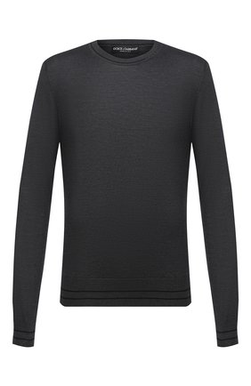 Мужской шелковый джемпер DOLCE & GABBANA серого цвета по цене 57400 руб., арт. GXA63T/JASNI | Фото 1 Мужской шелковый джемпер DOLCE & GABBANA серого цвета, арт. GXA63T/JASNI | Фото 1