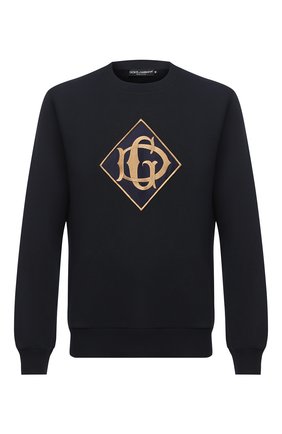 Мужской хлопковый свитшот DOLCE & GABBANA темно-синего цвета по цене 52150 руб., арт. G90W6Z/G7TWG | Фото 1 Мужской хлопковый свитшот DOLCE & GABBANA темно-синего цвета, арт. G90W6Z/G7TWG | Фото 1