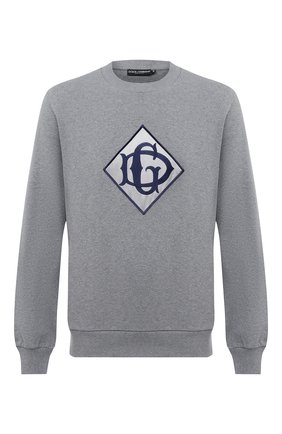 Мужской хлопковый свитшот DOLCE & GABBANA серого цвета по цене 52150 руб., арт. G90W6Z/G7TWG | Фото 1 Мужской хлопковый свитшот DOLCE & GABBANA серого цвета, арт. G90W6Z/G7TWG | Фото 1