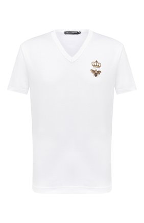 Мужская хлопковая футболка DOLCE & GABBANA белого цвета по цене 38200 руб., арт. G8KG0Z/G7WUQ | Фото 1 Мужская хлопковая футболка DOLCE & GABBANA белого цвета, арт. G8KG0Z/G7WUQ | Фото 1