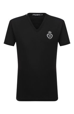 Мужская хлопковая футболка DOLCE & GABBANA черного цвета по цене 28600 руб., арт. G8KG0Z/G7WTZ | Фото 1 Мужская хлопковая футболка DOLCE & GABBANA черного цвета, арт. G8KG0Z/G7WTZ | Фото 1