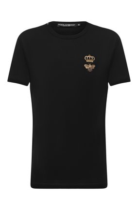 Мужская хлопковая футболка DOLCE & GABBANA черного цвета по цене 38200 руб., арт. G8JX7Z/G7WUQ | Фото 1 Мужская хлопковая футболка DOLCE & GABBANA черного цвета, арт. G8JX7Z/G7WUQ | Фото 1