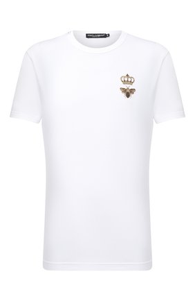 Мужская хлопковая футболка DOLCE & GABBANA белого цвета по цене 38200 руб., арт. G8JX7Z/G7WUQ | Фото 1 Мужская хлопковая футболка DOLCE & GABBANA белого цвета, арт. G8JX7Z/G7WUQ | Фото 1